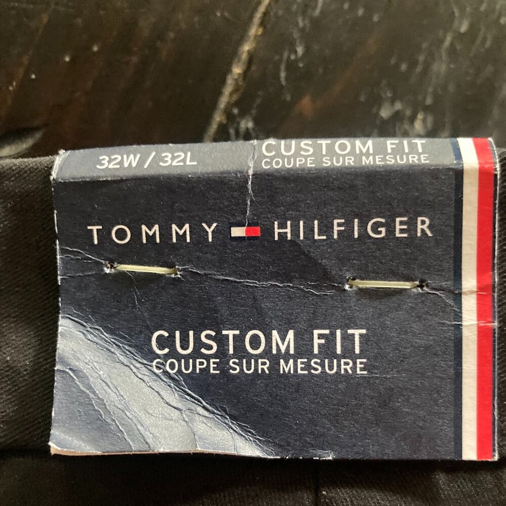 Tommy Hilfiger Pants Mens 32X32 Blue Navy Chino Custom Fit Formal Trousers
